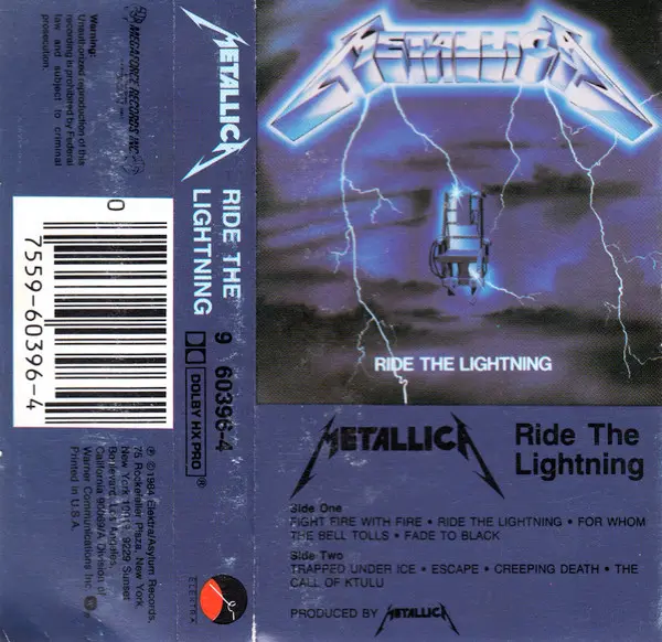 Metallica - Ride The Lightning (1984, MC) FLAC скачать торрент